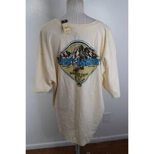 Eddie Bauer Mens Shirt 2XL Short Sleeve T Shirt Cream Born Out There New